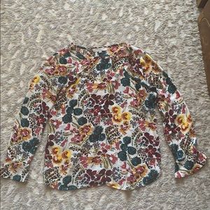 Loft long sleeve floral blouse